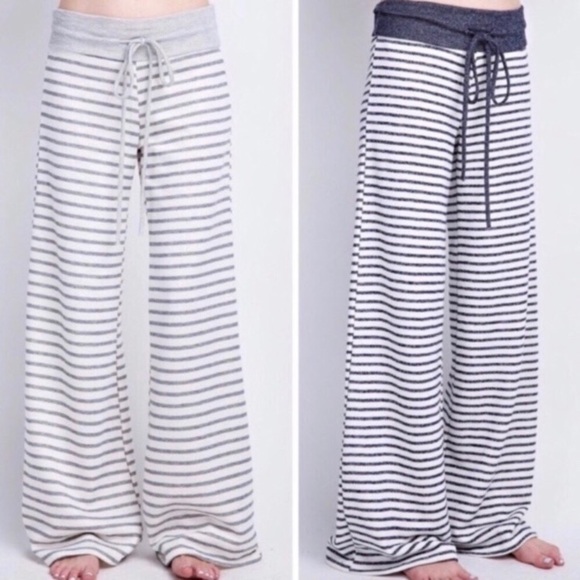 boutique Pants - NWT Wide Leg Lounge Pants Striped Comfy